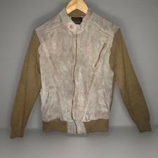 VTG Sweater Emporium Suede Knit Jacket Tan M Fits Small Retro Western 80s Zip