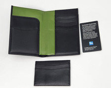 American Express Centurion Black Green Leather Wallet Passport & Card Holder 