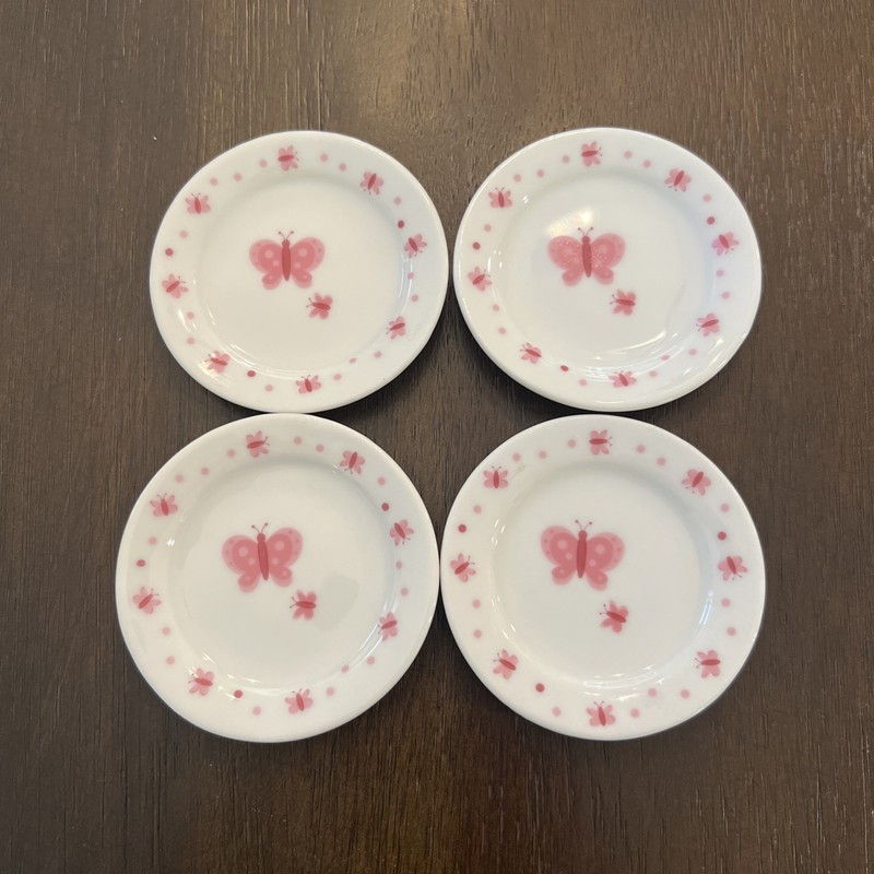 (4) Schylling Childs’s Tea Plates Small W/ Butterflies
