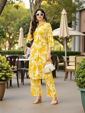 Rayon Print Traditional Two Piece Kurti Set, Cultural Wear for Women