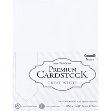 Core'dinations Value Pack Smooth Cardstock 8.5"X11" 50/Pkg-Great White - 3 Pack