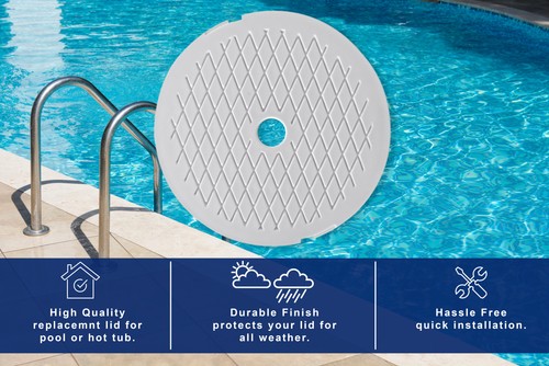 Above Ground Round Replacement Plate Skimmer Deck Cover Lid Swimming Pool Supply - 第 4/8 張圖片