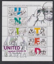 Tajikistan 2020 Mint MNH MS World United Against Covid-19 Virus Face Masks Care