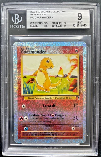 Pokémon Charmander Legendary Collection Reverse Holo Rare 2002 70/110 BGS Mint 9