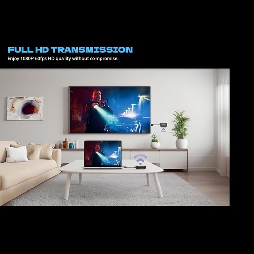 Compact Wireless HDMI Adapter with Remote for Easy Video and Audio Sharing - Picture 9 of 10