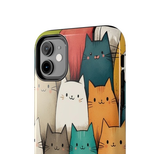 Cute Quirky Cats iPhone Case, iPhone 16,  15, 14 Pro Max, 13, 12, 11 Pro, XR, XS - Afbeelding 73 van 92