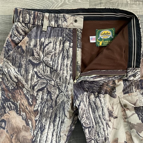 VTG Cabela's Camo Super Slam Fleece Poly Lined Hunting Pants Men’s 34 34x30 USA - Picture 7 of 13