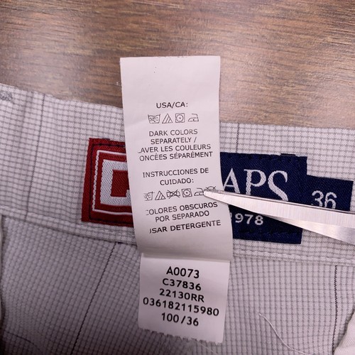Chaps Chino Short Adult 36 White Plaid Stretch Mens - Picture 4 of 12