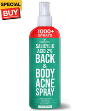 Body Acne Treatment Spray 4 fl oz, 2 Salicylic Acid Spray, Back Acne Spray, Tea