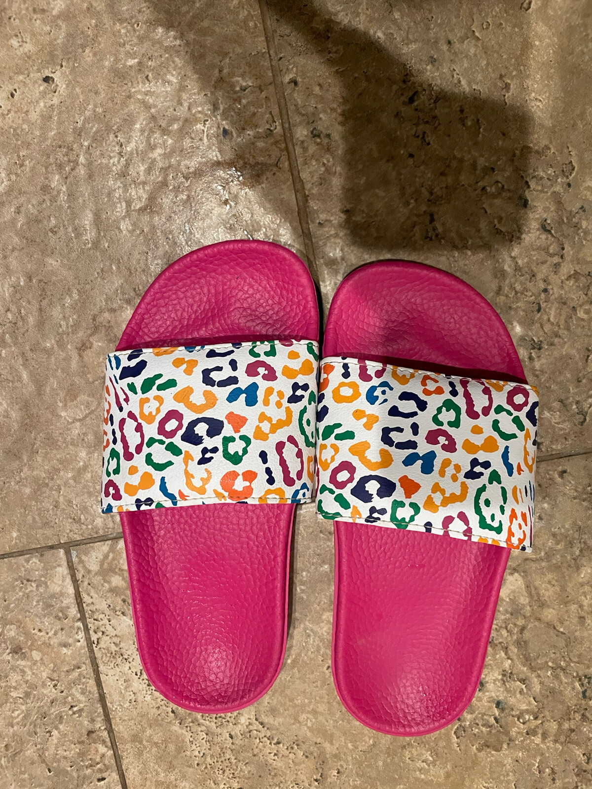 pink vans slides