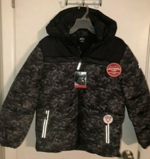 NWT Boy's Zero XPosur Jacket Size 5-6 Winter Fleece Lined Black Camo MSRP 100