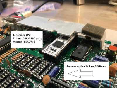 Z80SRAM - RAM / CPU Module suitable for Sinclair ZX Spectrum 48k