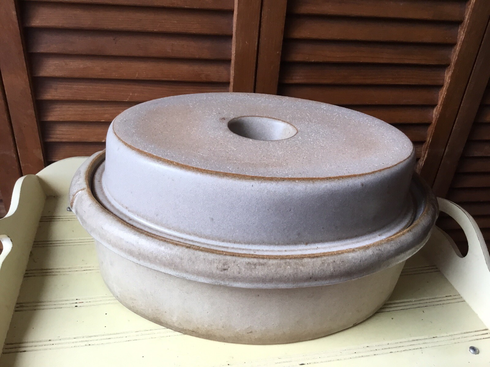 VERMONT CASTING FOR WOOD STOVE TOP HUMIDIFIER TAN GLAZED POTTERY USED