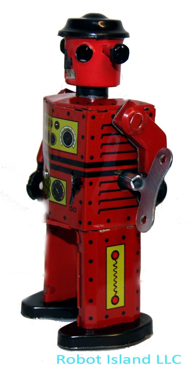 ATOMIC ROBOT MAN Saint St John Wind Up Tin Toy Collectible