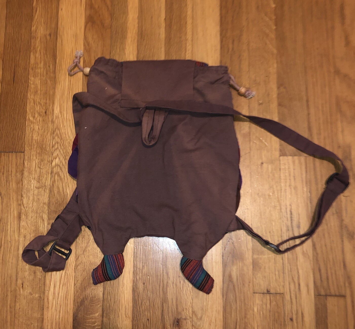 Karma Circle Owl Patchwork Backpack 14X12 - image 4