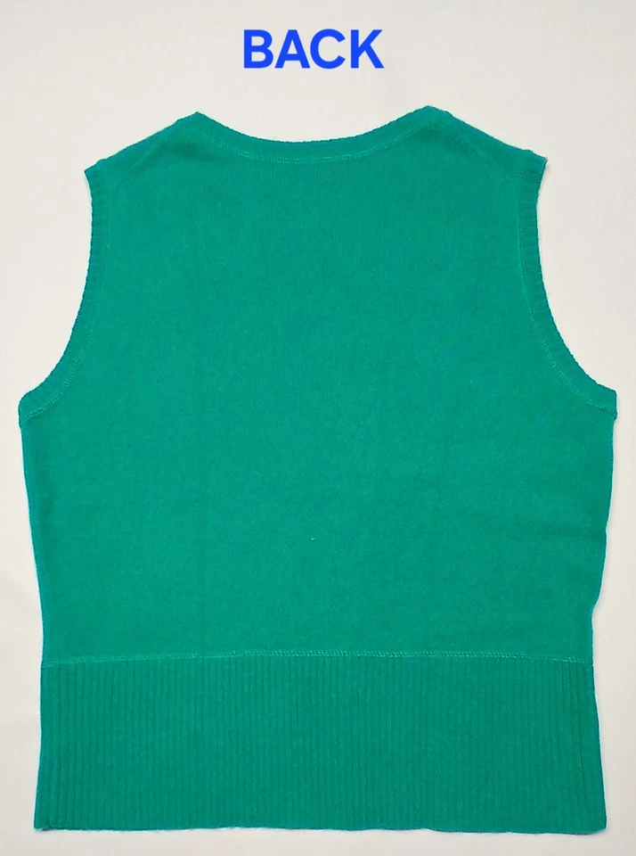 Suéter de cachemir verde sin mangas A. Giannetti para mujer talla mediana  Foto 4 de 4