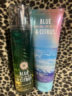 Bath & Body Works BLUE WAVES & CITRUS  8 oz FRAGRANCE MIST & 8 Oz. CREAM DUO
