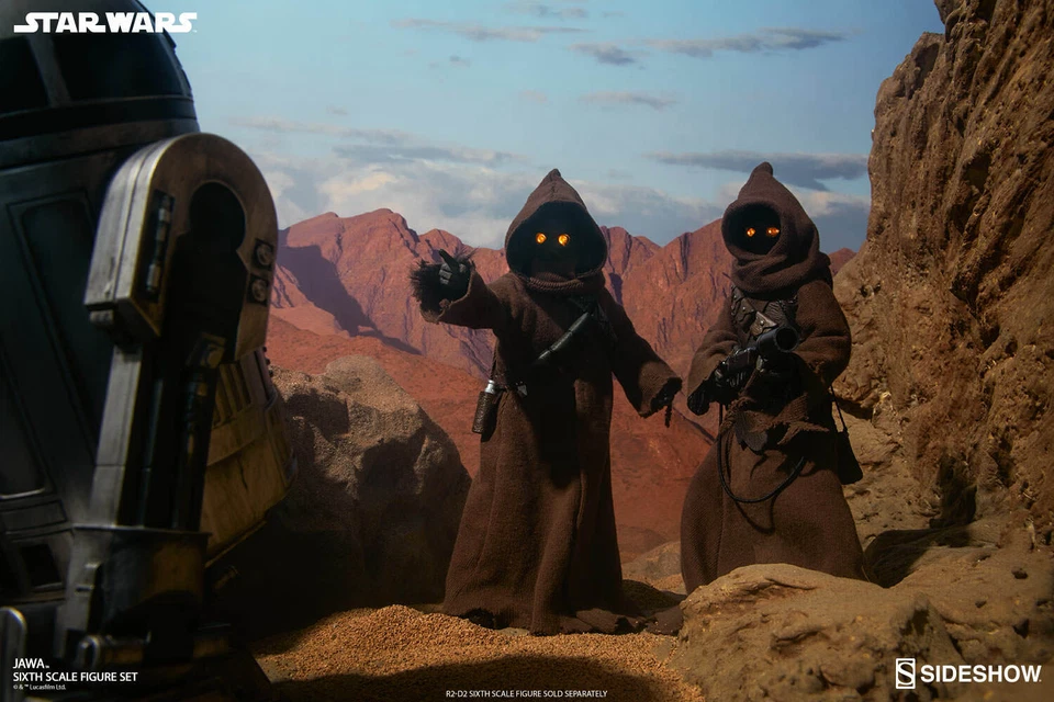Sideshow Collectibles SET DOS Figura Jawa Sexta Escala 1/6 Star Wars  Foto 2 de 4