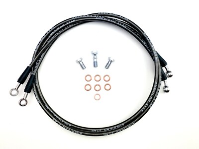 American Star Stainless Steel Dual Front Brake Lines: Honda TRX250X +0 In 86-92*