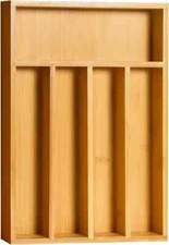 Utopia Kitchen Silverware Organizer, Bamboo Utensil Drawer Organizer for Cutlery