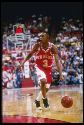 Guard Lamont Long New Mexico Lobos dribbles the ball down the cour- Old Photo