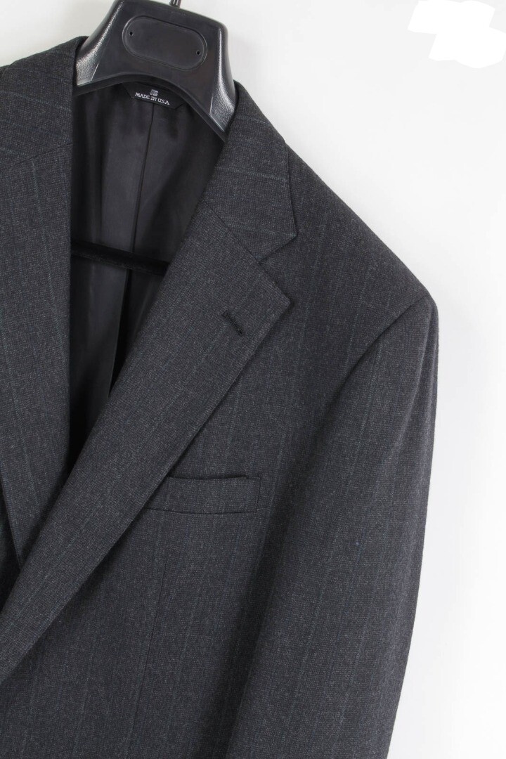 VTG Mid 80's Chaps Ralph Lauren Dark Gray Stripe Fall/Winter Suit Sz. 41 L