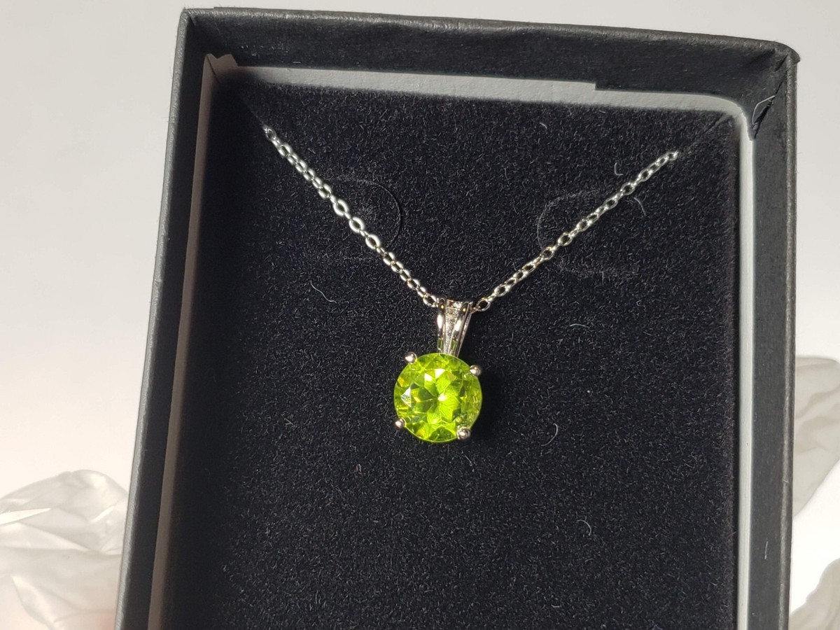 Amazon Essentials Sterling Silver Round Cut Birthstone Pendant Necklace 18