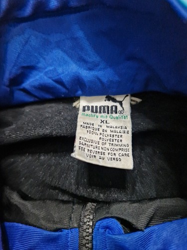 Vintage 80s Puma Colorblock Tracksuit Too Black/Blue Sweatsuit Mens. XL - Picture 12 of 12