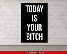 Motivational Home Gym Banner Flag - Large Quote Fitness Decor