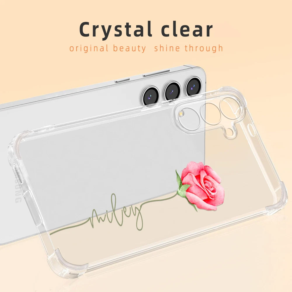 Phone Case For Samsung Galaxy S25 Ultra S24 A15 A16 A35 Personalised Clear Cover