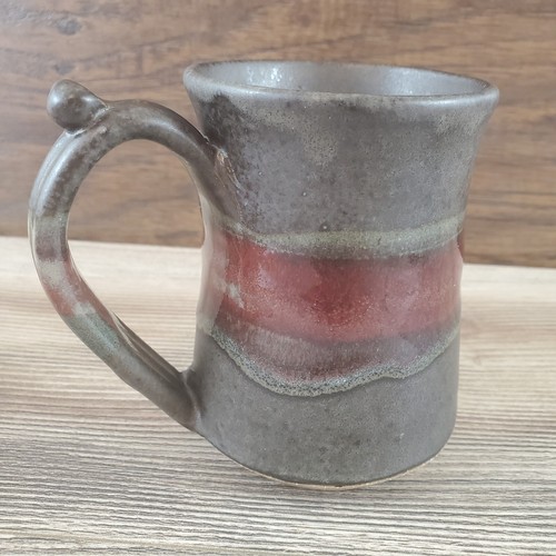 Mtn-Arts.com Hand Thrown Pottery Mug Red Bird Coffee Rustic Red Gray Glazed - Picture 5 of 15