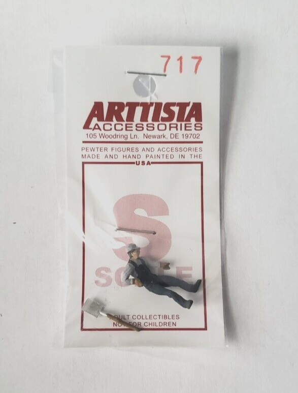 Arttista 717 Man with Shovel S SCALE Figure Model Trains NEW