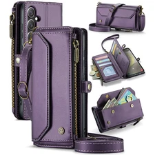 For Samsung Galaxy S25 Ultra S24FE S23 S22 S21 Women Crossbody Wallet Phone Case