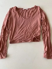 Woman’s Wasabi And Mint Anthropologie Size Small Pink Long Sleeve V Neck 021