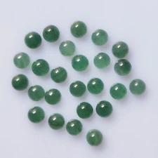 Natural AAA Green Jade 3MM Round Shape Loose Cabochon Gemstones Price Per Piece
