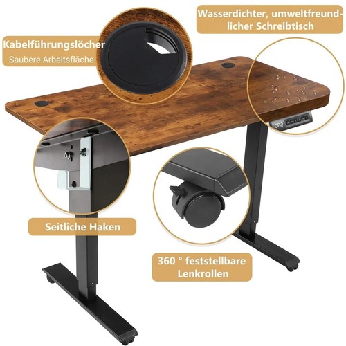 140x60cm Höhenverstellbarer Schreibtisch Elektrischer mit 4 Memory Funktion NEU - Bild 3 von 9