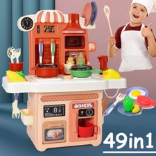 Kids Kitchen Play Set Sound Light Effects EcoFriendly Toy Baker Gift Girls Boys