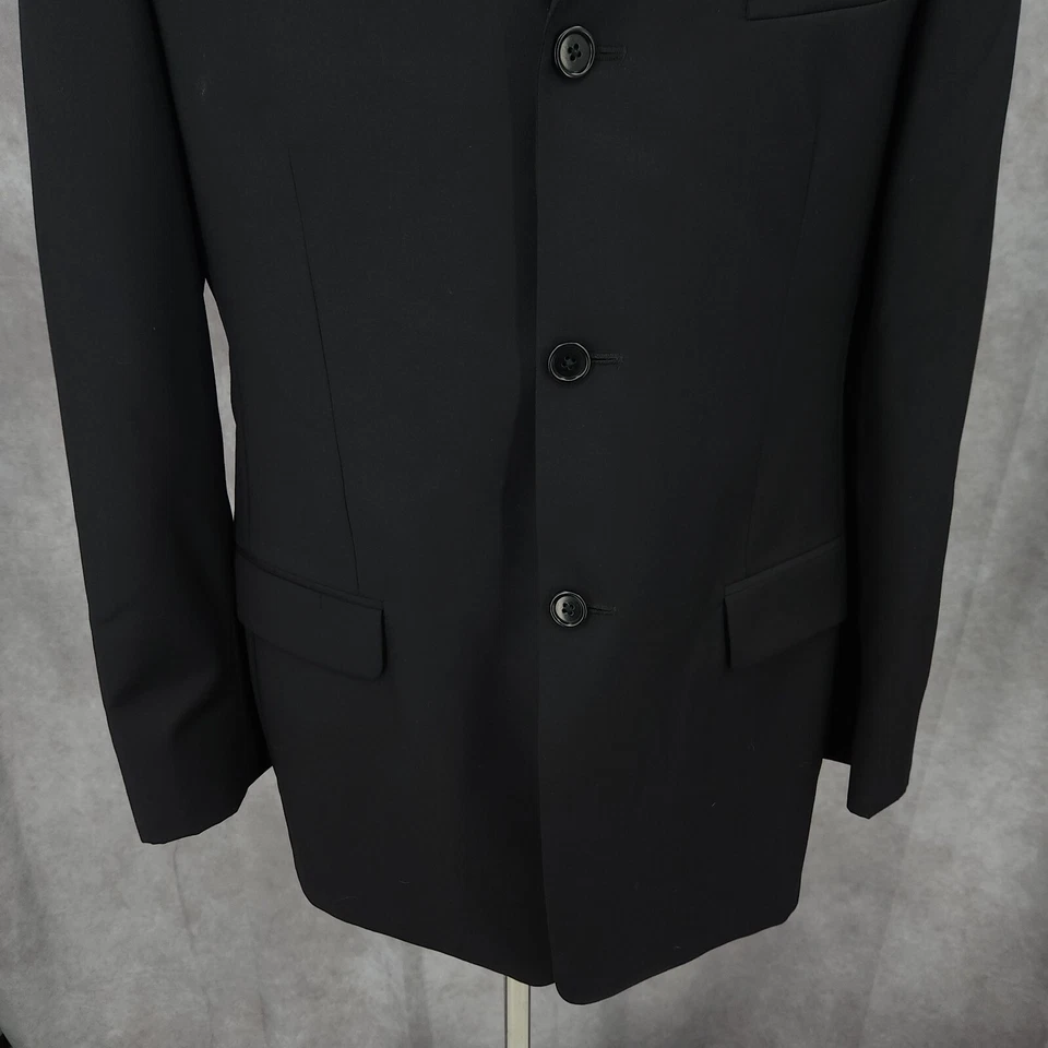 Blazer Next Lanificio Mario Zegna Para Hombre 40 L Negro Lana Virgen Super 100's Italia Foto 2 de 4