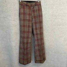 Vintage Red Yellow Black Plaid Flared Pants NWOT