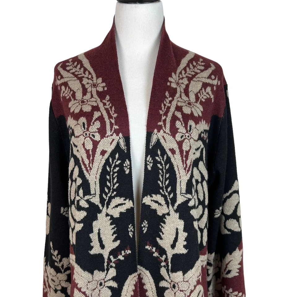 Cárdigan Suéter Largo Frente Abierto Annemarie Suave Surroundings Bolsillos Florales L Foto 4 de 4