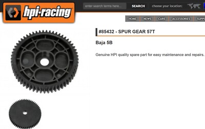 1/5 Baja RC Toy Car HP 85432 HPI Racing Plastic Spur Gear
