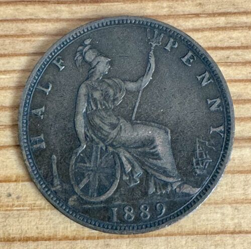 1889 Half Penny, United Kingdom, Victoria (Bronze, 5.4 g), VF-20