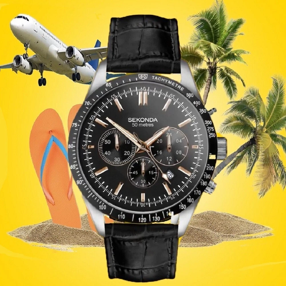 Sekonda 33017 Velocity As Seen on TV Chronograph Black Dial Gents Watch 2Yr Guar
