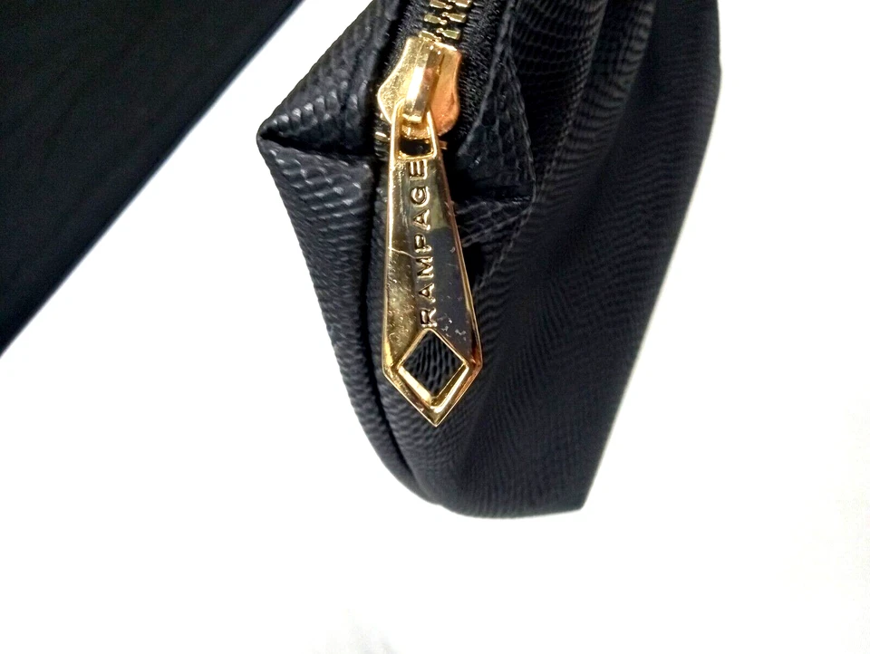 Rampage Black Vinyl Top Zipper Cosmetic Bag New - Image 3 of 4