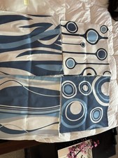 White Blue Decorative Pillow Covers Abstract Geometric Accent 20 X 20  New 