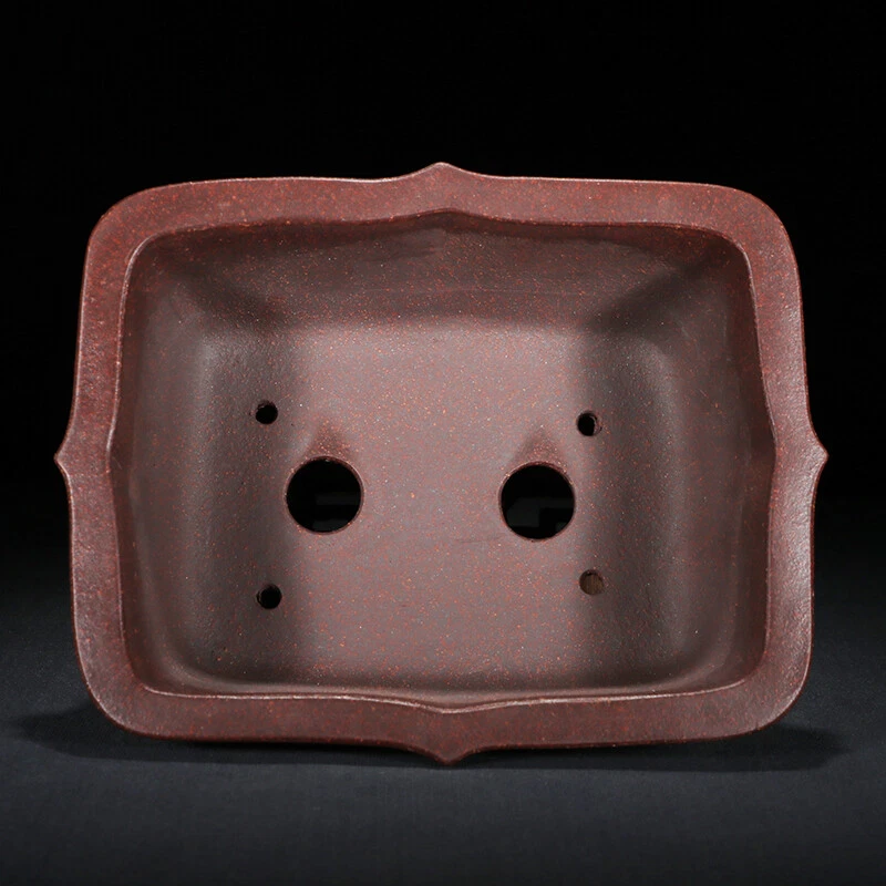 7in Chinese Refine Zisha Classical Petal Handmate Potted Bonsai Clay Flower Pot - Image 3 of 4