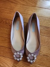 Betsy Johnson Diana Champagne Color Satin Fla...