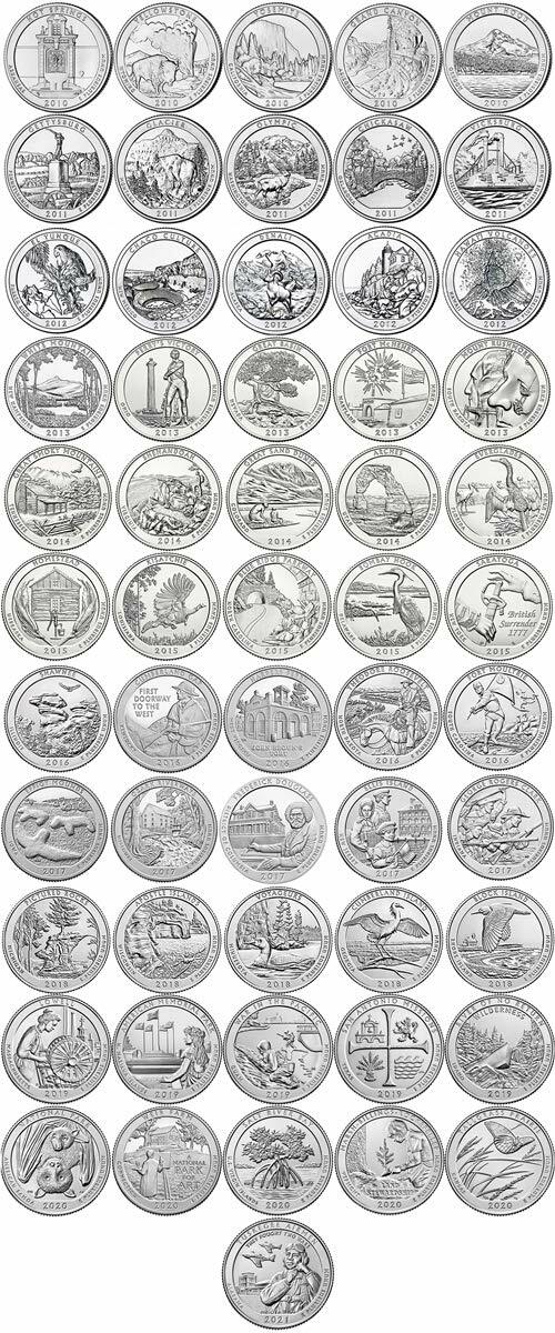 【再値下げ】25セントクォーター硬貨ナショナルパーク2010〜2021セット#2 国立公園 二重枠 25セント クォーター 2個の価格です。 - メルカリ