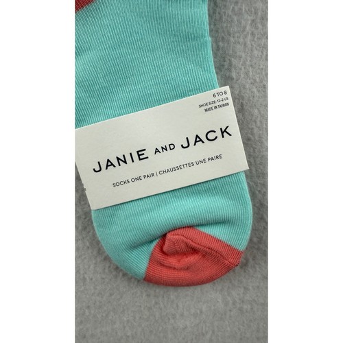 Janie and Jack Socks Fun Accent Crew Socks Size 6 to 8 - Picture 2 of 4