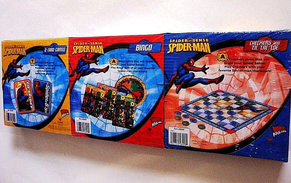 MARVEL SPIDER-MAN,3 PACK BOARD GAME SET,WITH 5 SPIDERMAN BOARD